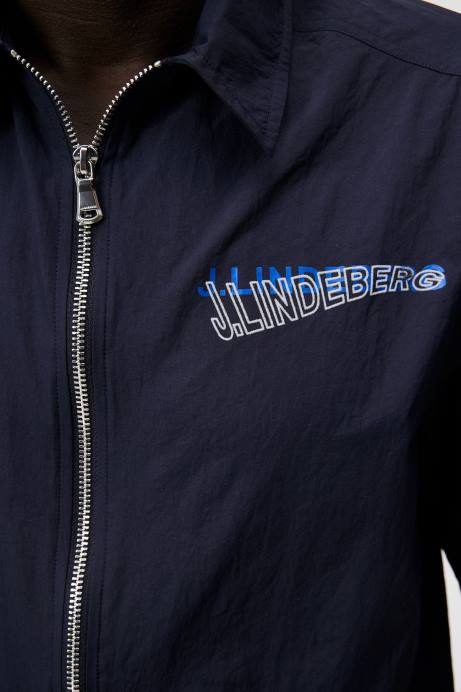 Men J.Lindeberg Navy Chainy Nylon Zip Shirt Clothing 8R621167