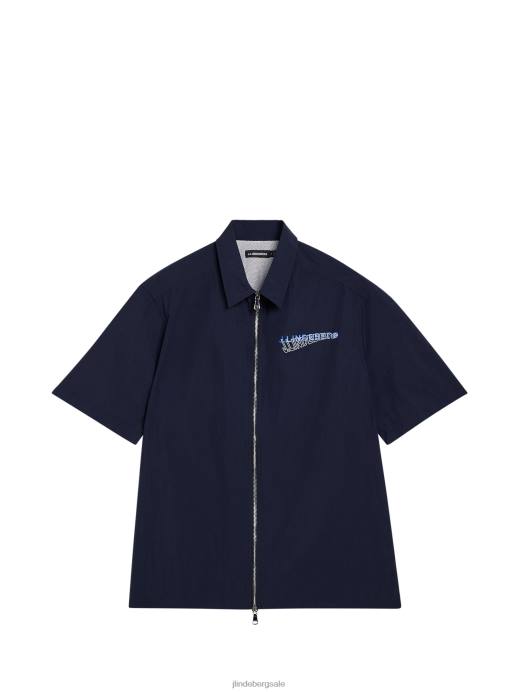 Men J.Lindeberg Navy Chainy Nylon Zip Shirt Clothing 8R621167