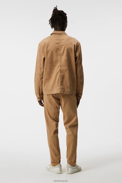 Men J.Lindeberg Navy Errol Linen Workwear Overshirt Clothing 8R621193