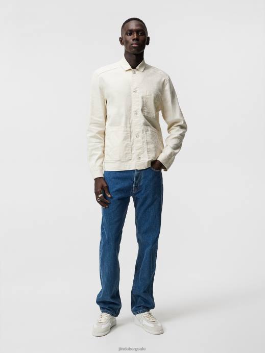 Men J.Lindeberg Turtledove Errol Linen Workwear Overshirt Clothing 8R621192