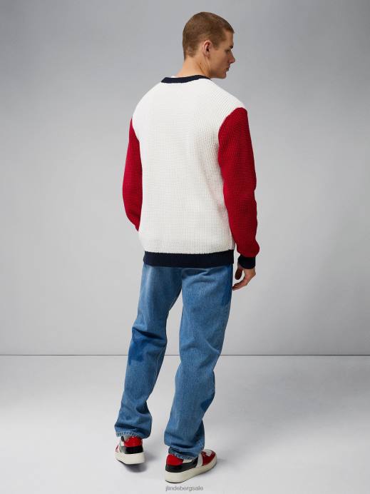 Men J.Lindeberg Barbados Cherry Blocked Cardigan Clothing 8R622348