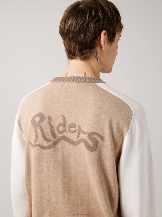 Men J.Lindeberg Batique Khaki Morgan Color Blocked Sweater Clothing 8R622356