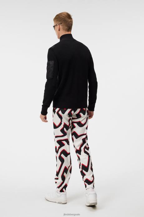 Men J.Lindeberg Black Beck Knitted Hybrid Jacket Clothing 8R62997