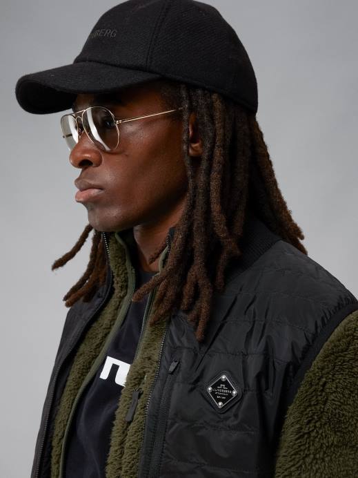 Men J.Lindeberg Black Becket Hybrid Zip Vest Clothing 8R622298