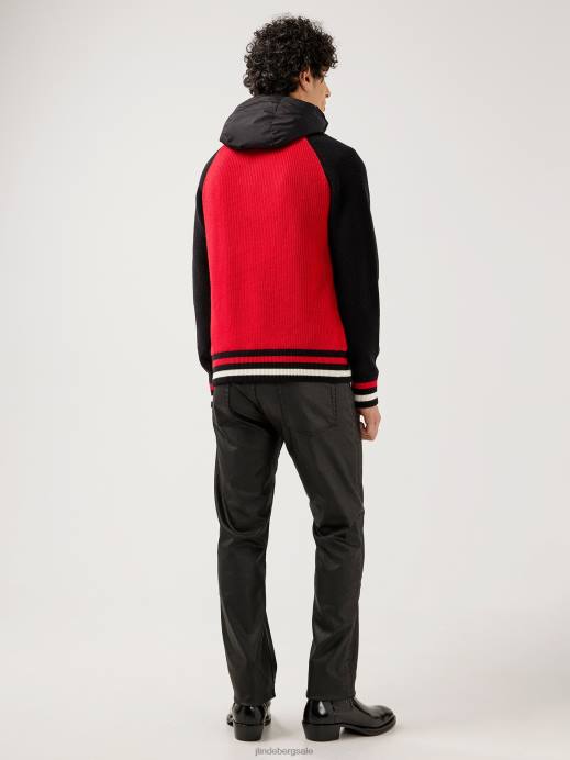 Men J.Lindeberg Black Bob Knitted Jacket Clothing 8R622362