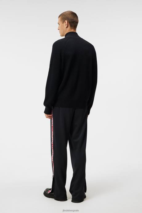 Men J.Lindeberg Black Kyler Wool Blend Zip Clothing 8R621003