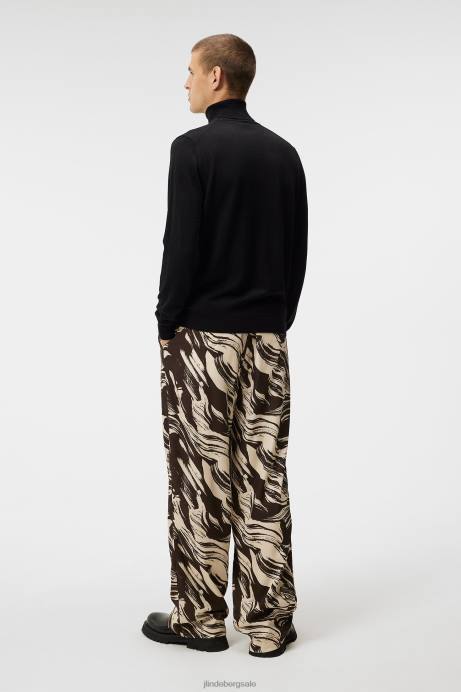 Men J.Lindeberg Black Lyd Merino Turtleneck Sweater Clothing 8R621006