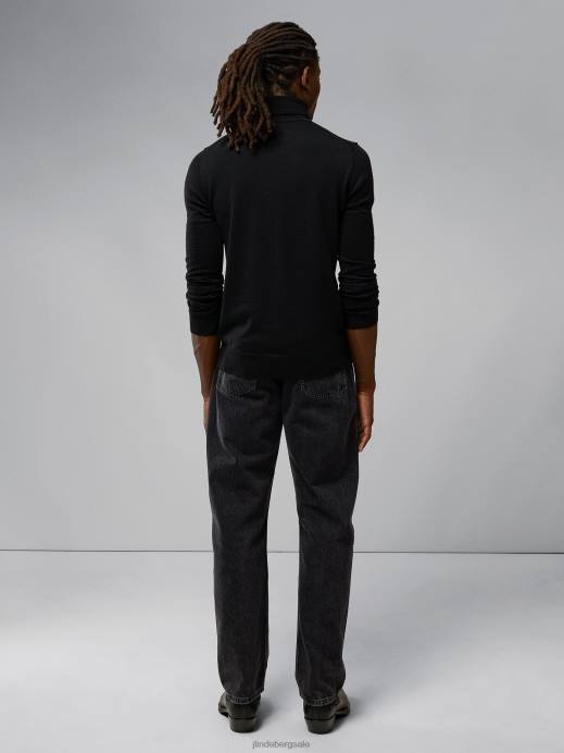 Men J.Lindeberg Black Lyd Merino Turtleneck Sweater Clothing 8R622319
