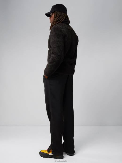 Men J.Lindeberg Black Patrik Pile Fleece Jacket Clothing 8R622269