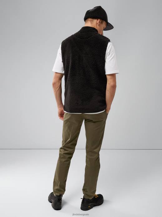Men J.Lindeberg Black Patrik Pile Fleece Vest Clothing 8R622271