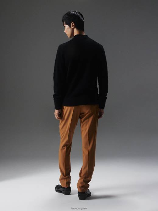 Men J.Lindeberg Black Yousin Merino Zip Sweater Clothing 8R622277