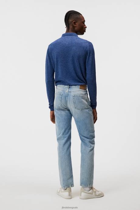 Men J.Lindeberg Blue Quartz Nylo Linen Blend Full Zip Clothing 8R621033