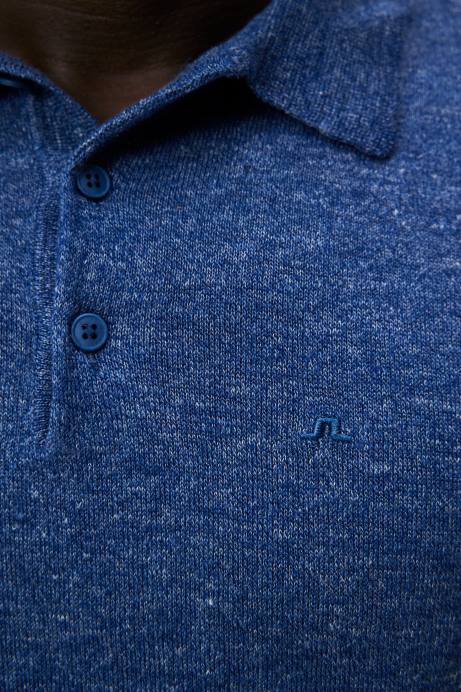 Men J.Lindeberg Blue Quartz Ridge Linen Blend Polo Clothing 8R621027