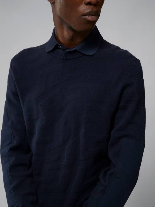 Men J.Lindeberg Bridge Swirl Navy Swirl Sweater Clothing 8R622346