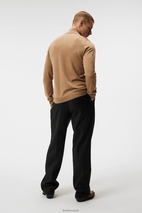 Men J.Lindeberg Chipmunk Kiyan Quarter Zip Sweater Clothing 8R62989