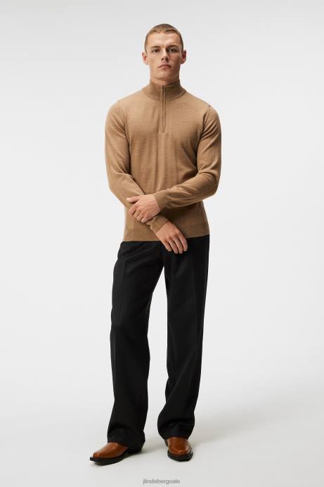 Men J.Lindeberg Chipmunk Kiyan Quarter Zip Sweater Clothing 8R62989