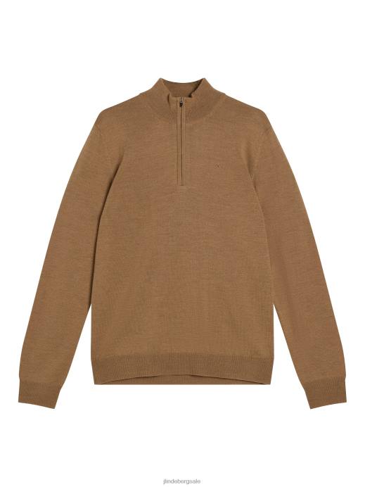 Men J.Lindeberg Chipmunk Kiyan Quarter Zip Sweater Clothing 8R62989