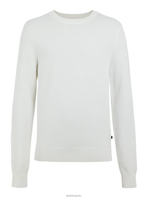 Men J.Lindeberg Cloud White Archer Structure Sweater Clothing 8R622285