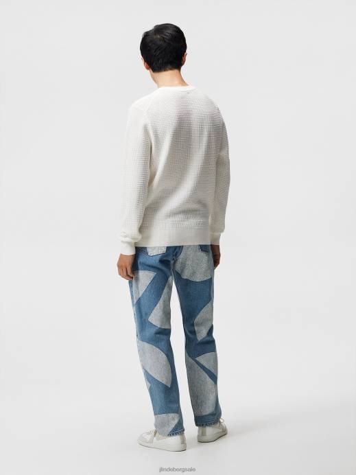 Men J.Lindeberg Cloud White Arthur Organic Cotton Sweater Clothing 8R621067