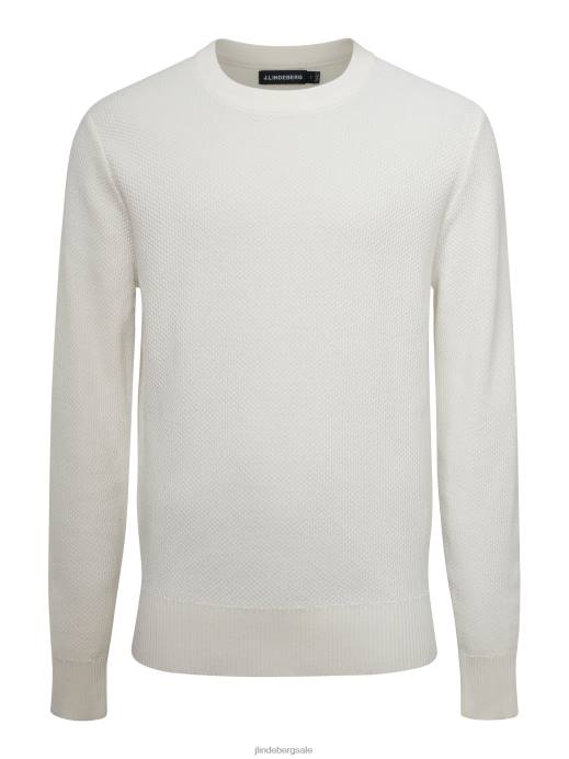 Men J.Lindeberg Cloud White Oliver Structure Sweater Clothing 8R622307