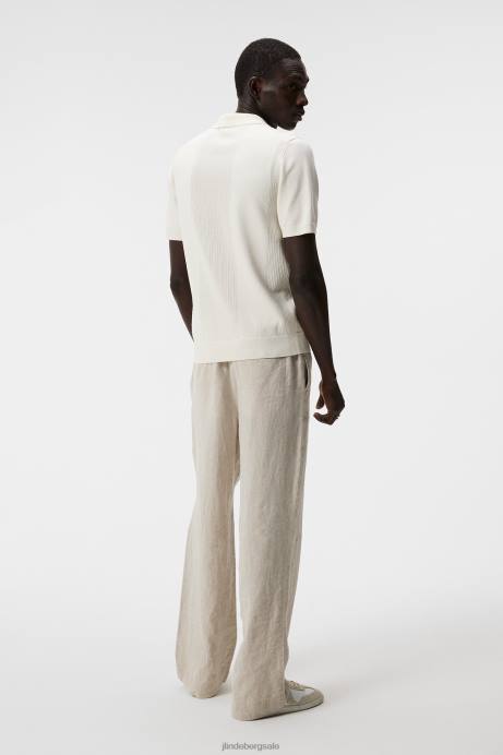 Men J.Lindeberg Cloud White Rey Solid Polo Clothing 8R621026