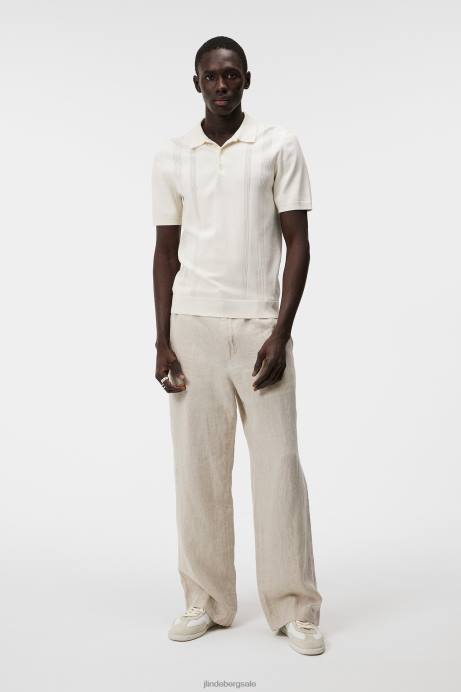 Men J.Lindeberg Cloud White Rey Solid Polo Clothing 8R621026