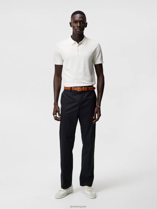 Men J.Lindeberg Cloud White Ridge Rayon Silk Polo Clothing 8R621062