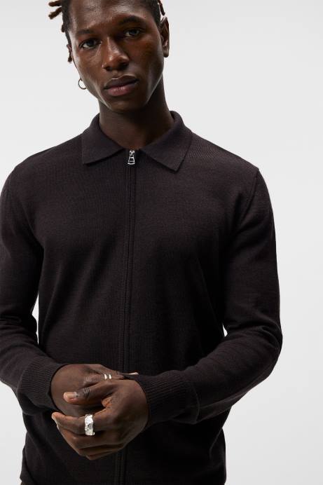 Men J.Lindeberg Delicioso Nyle Merino Zip Cardigan Clothing 8R621012