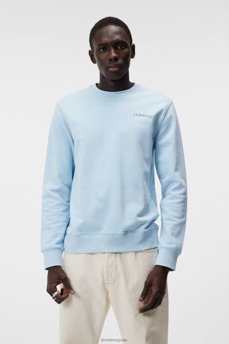 Men J.Lindeberg Dream Blue Throw Crew Neck Clothing 8R621038
