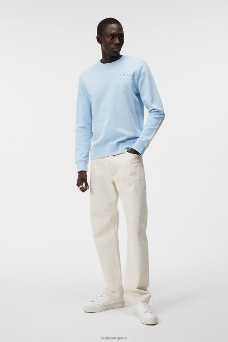 Men J.Lindeberg Dream Blue Throw Crew Neck Clothing 8R621038