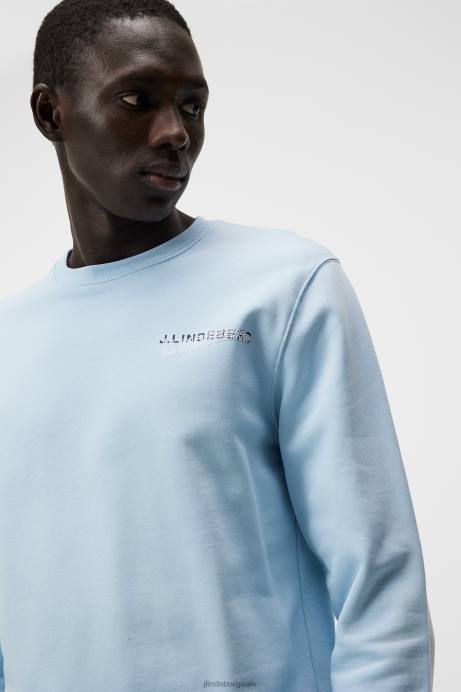 Men J.Lindeberg Dream Blue Throw Crew Neck Clothing 8R621038