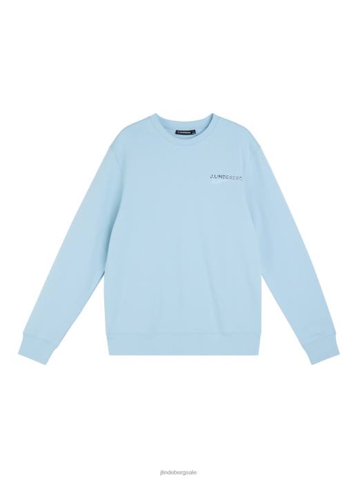 Men J.Lindeberg Dream Blue Throw Crew Neck Clothing 8R621038