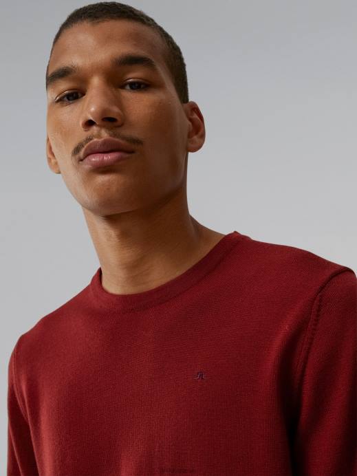 Men J.Lindeberg Fired Brick Lyle Merino Sweater Clothing 8R622320