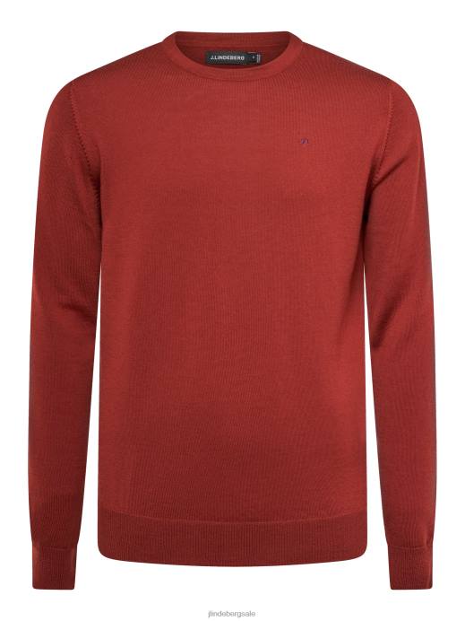 Men J.Lindeberg Fired Brick Lyle Merino Sweater Clothing 8R622320