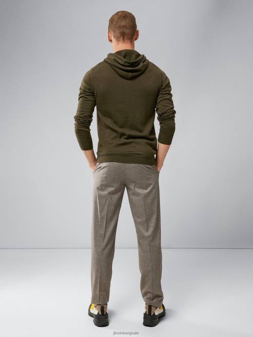 Men J.Lindeberg Forest Green Laurie Merino Hoodie Clothing 8R622312