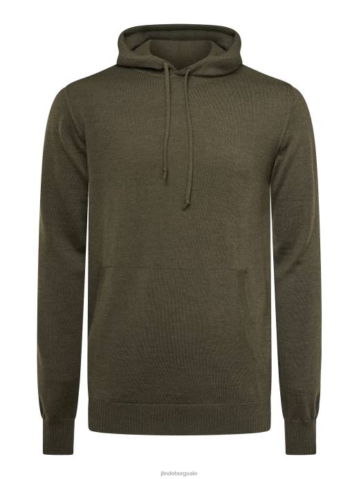 Men J.Lindeberg Forest Green Laurie Merino Hoodie Clothing 8R622312