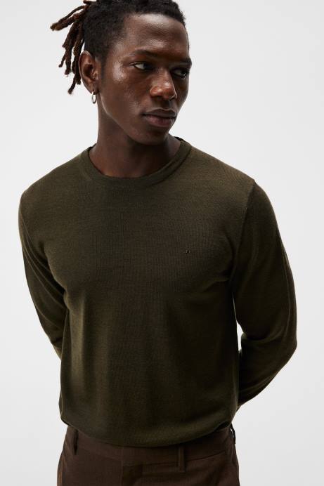 Men J.Lindeberg Forest Green Lyle Merino Sweater Clothing 8R621015