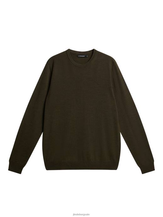 Men J.Lindeberg Forest Green Lyle Merino Sweater Clothing 8R621015