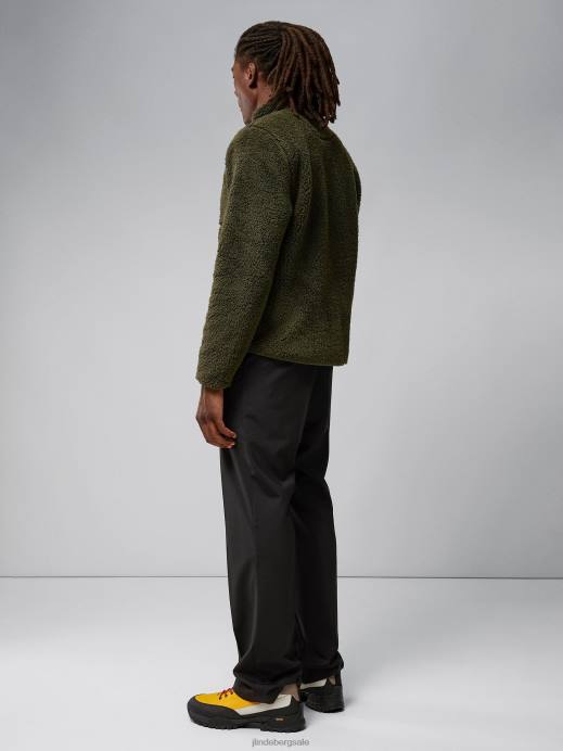 Men J.Lindeberg Forest Green Patrik Pile Fleece Jacket Clothing 8R622270