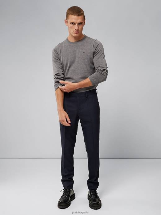 Men J.Lindeberg Grey Melange Lyle True Merino Sweater Clothing 8R621081