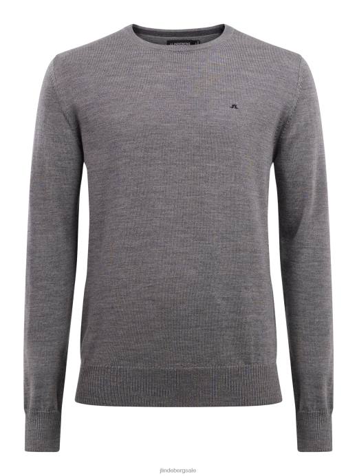 Men J.Lindeberg Grey Melange Lyle True Merino Sweater Clothing 8R621081