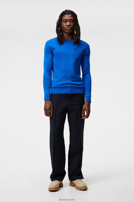 Men J.Lindeberg Lapis Blue Lyle Light Merino Sweater Clothing 8R621055