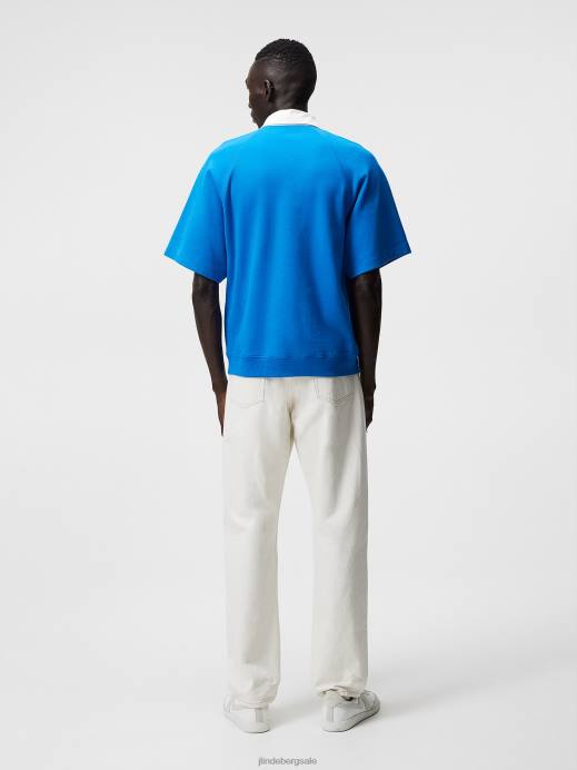 Men J.Lindeberg Lapis Blue Roman Rugby Shirt Clothing 8R621074