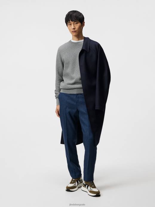 Men J.Lindeberg Light Grey Melange Arthur Organic Cotton Sweater Clothing 8R621066