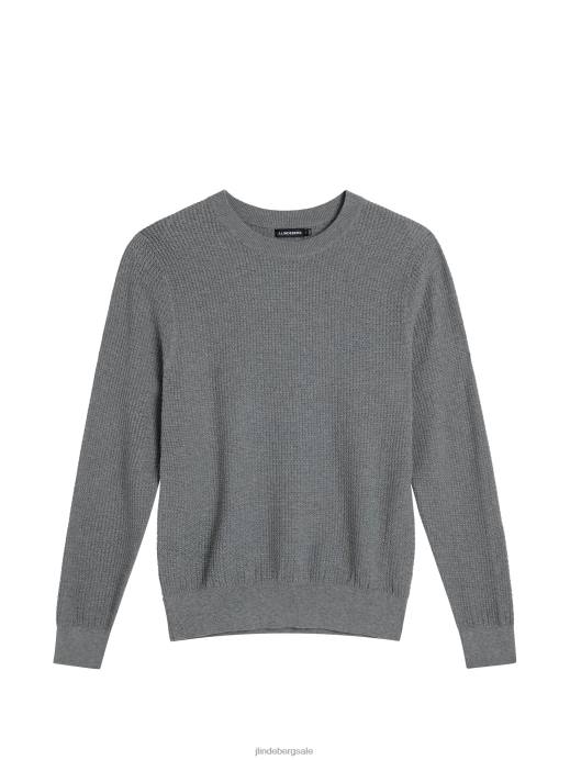 Men J.Lindeberg Light Grey Melange Arthur Organic Cotton Sweater Clothing 8R621066