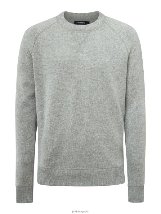 Men J.Lindeberg Light Grey Melange Colton Cashmere Wool Sweater Clothing 8R622305
