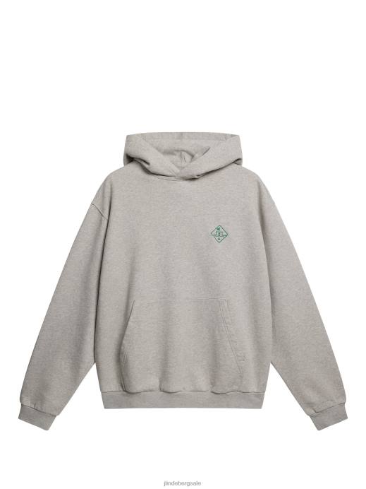 Men J.Lindeberg Light Grey Melange House Of Karson Hoodie Clothing 8R622268