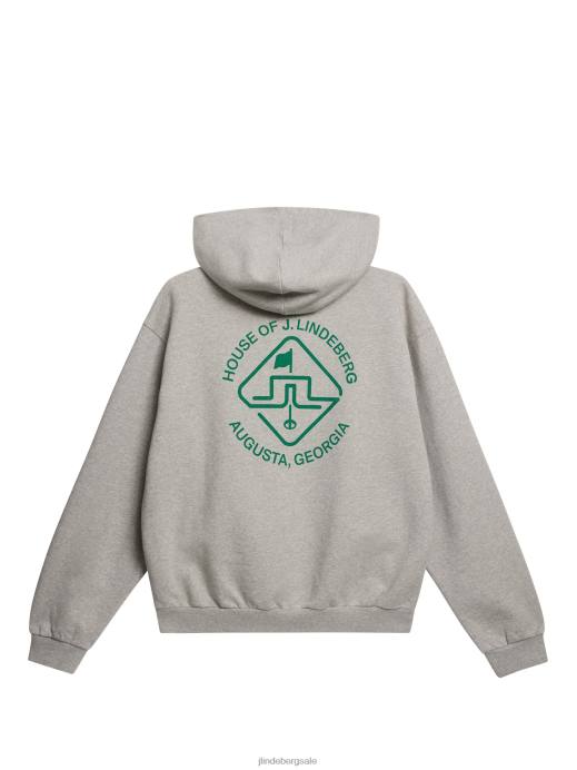 Men J.Lindeberg Light Grey Melange House Of Karson Hoodie Clothing 8R622268