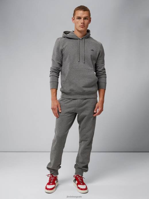 Men J.Lindeberg Mid Grey Melange Cal Sweat Pant Clothing 8R621086