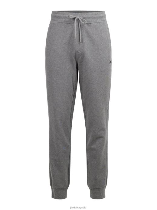 Men J.Lindeberg Mid Grey Melange Cal Sweat Pant Clothing 8R621086